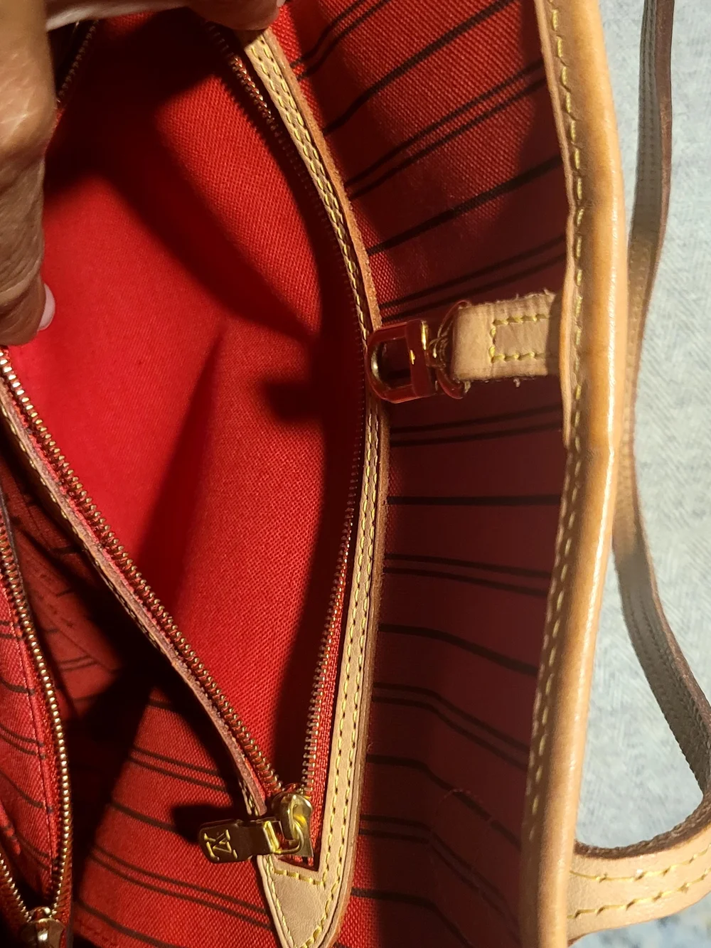 Louis Vuitton Neverfull Monogram Canvas Tote in Brown with Tan Trim